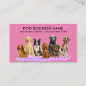 犬グルーミング歩くシッター搭乗訓練ピンク 名刺 (正面)