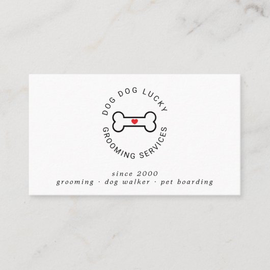 犬グルーミング犬の骨名刺 名刺 (正面)