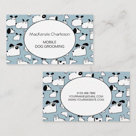 犬グルーミング犬歩く名刺 名刺 (正面/裏面)