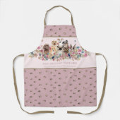 犬サロンピンク金ゴールド前足 エプロン (正面)