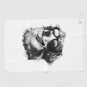 犬サングラスアニマルクールバおもしろいセット犬 ゴルフタオル (横)