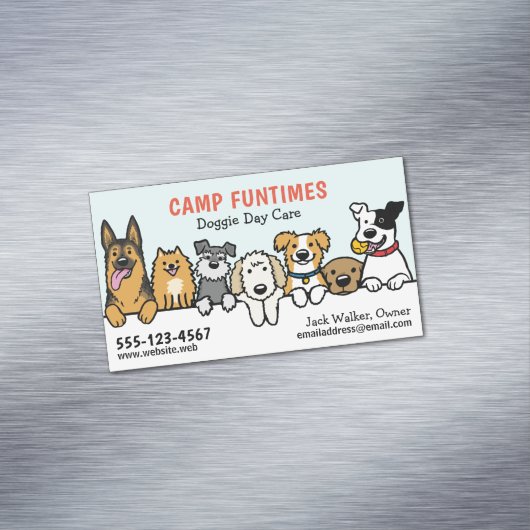 犬シッターPET座って漫画にかわいい覗き犬 マグネット名刺 (インサイチュ)