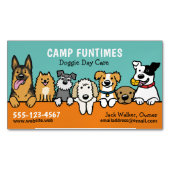 犬シッターPET座って漫画にかわいい覗き犬 マグネット名刺 (正面)