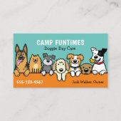 犬シッターPET座って漫画にかわいい覗き犬 名刺 (正面)