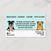 犬シッターPET座って漫画にかわいい覗き犬 名刺 (裏面)