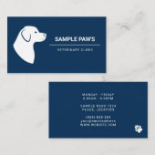 犬シルエットブルーと白ミニマル獣医 名刺 (正面/裏面)