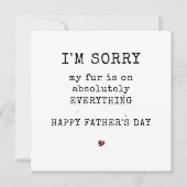 犬シンプルおもしろいから来た毛皮の父の日 シーズンカード (正面)