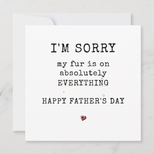 犬シンプルおもしろいから来た毛皮の父の日 シーズンカード (正面)