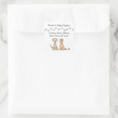 犬シンプルと猫と手のひら スクエアシール (バッグ)