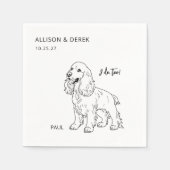 犬シンプルのウェディングレセプションカクテルをやる スタンダードカクテルナプキン (正面)