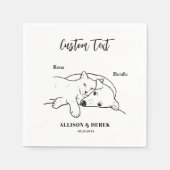 犬シンプル猫のペットの名結婚前だ スタンダードカクテルナプキン (正面)