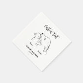 犬シンプル猫のペットの名結婚前だ スタンダードカクテルナプキン (角)