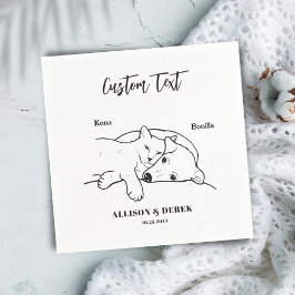 犬シンプル猫のペットの名結婚前だ スタンダードカクテルナプキン