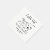 犬シンプル猫のペットの名結婚前だ スタンダードカクテルナプキン (角)