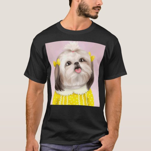 犬シーズー(犬)TzuデジタルD9 Tシャツ (正面)