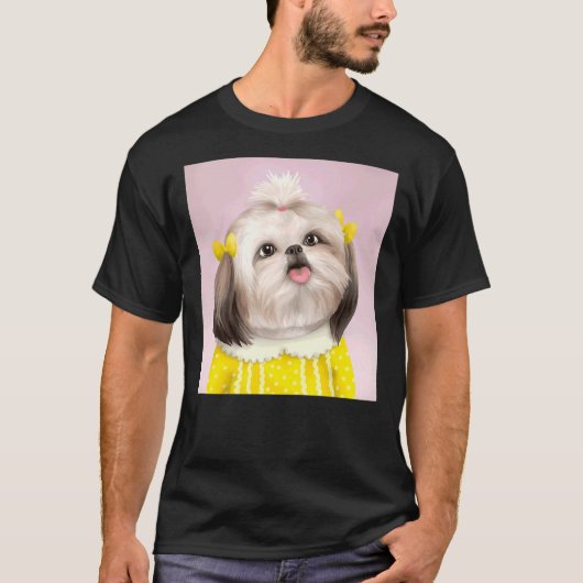 犬シーズー(犬)TzuデジタルD9 Tシャツ (正面)