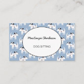 犬ジャックラッセルテリアブルー座って 名刺 (正面)