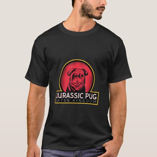 犬ジュラシックパグ食べた王国 Tシャツ (正面)