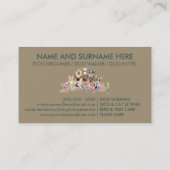 犬スケッチ花デザイン 名刺 (裏面)