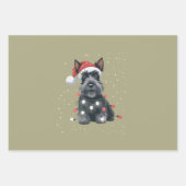 犬スコットスコットランドのテリアのクリスマスドッグママ ラッピングペーパーシート (正面)