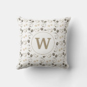 犬スタイリッシュの足のプリントと愛のハートモノグラム クッション (裏面)