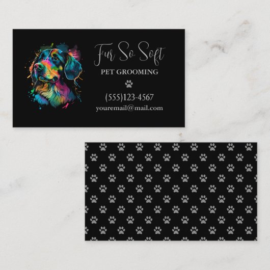 犬スタイリッシュペットグルーミングサービス 名刺 (正面/裏面)
