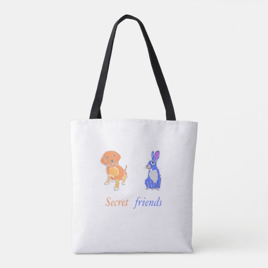 犬スタイリッシュ図解入りの、写真付きのとウサギのトートバッグ トートバッグ (裏面)