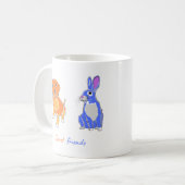犬スタイリッシュ図解入りの、写真付きのとウサギの芸術 コーヒーマグカップ (正面左)