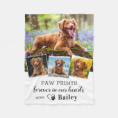 犬スタイリッシュ記念ギフトペットロス4写真コラージュ フリースブランケット (正面)