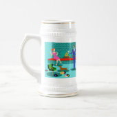 犬ステインが付いているレトロのクーペ ビールジョッキ (左)