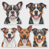 犬ステッカーのセット詳細顔 シール (正面)