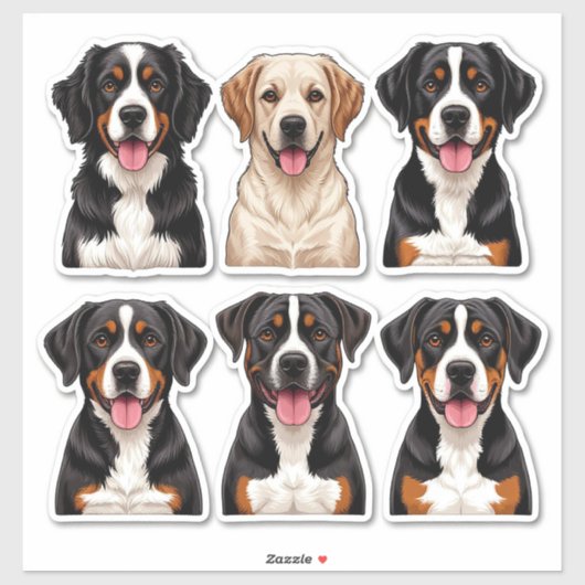 犬ステッカーのセット詳細顔 シール (シート)