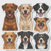犬ステッカーのセット詳細顔 シール (正面)
