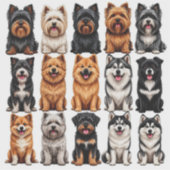 犬ステッカーのセット詳細顔 シール (正面)