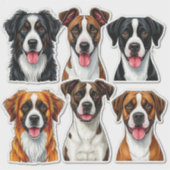 犬ステッカーのセット詳細顔 シール (正面)