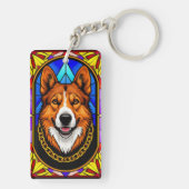 犬ステンドグラスポートレート キーホルダー (裏面)