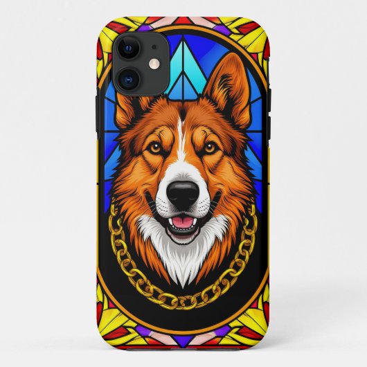 犬ステンドグラスポートレート Case-Mate iPhoneケース (裏面)