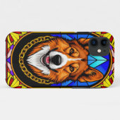 犬ステンドグラスポートレート Case-Mate iPhoneケース (裏面(横))