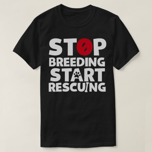 犬ストップ又は猫好きの飼育開始 Tシャツ (デザイン正面)