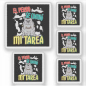 犬スペインのの食べ宿題 – Perro Tarea シール (正面)