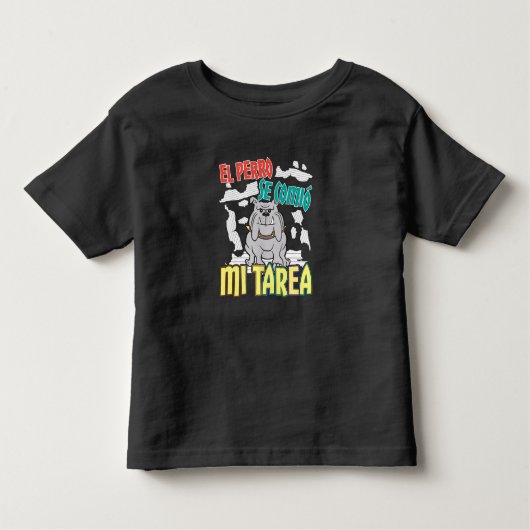 犬スペインのの食べ宿題 – Perro Tarea トドラーTシャツ (正面)