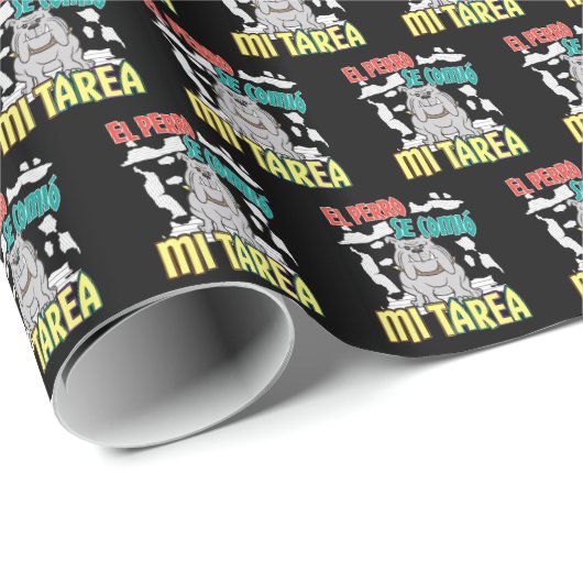 犬スペインのの食べ宿題 – Perro Tarea ラッピングペーパー (ロールコーナー)