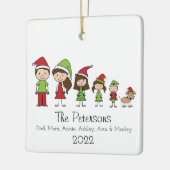 犬セラミパーソナライズされたと可愛いクリスマスファミリー セラミックオーナメント (左)