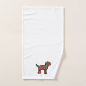 犬タオルを格子状に張る バスタオルセット (ハンドタオル)