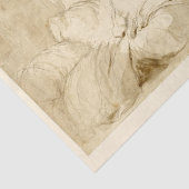 犬チョーク1770年代の絵画ベッドの女性 薄葉紙 (詳細)