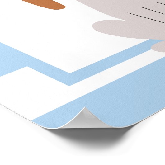 犬テーマ誕生会 |青い青い子犬を採用 ポスター (角)