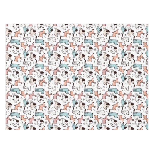 犬デザイナーテーブルクロス – 犬の誕生日パーティギフト テーブルクロス (正面(横))