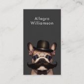 犬トリマーおもしろいフランスのブルドッグQRコード 名刺 (正面)