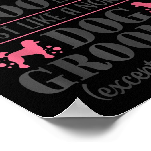 犬トリマーかわいいおもしろいペットグルーミングタトゥーパピーC ポスター (角)