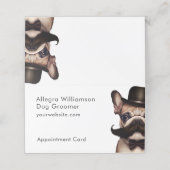 犬トリマーかわいいフランスのブルドッグ折り畳み 予約カード (外部開封)